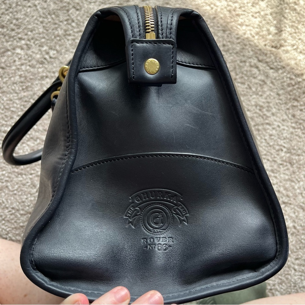 EUC Ghurka Rover No. 66 Doctor Satchel Midnight Navy Blue Handbag w/ Strap - Picture 9 of 16